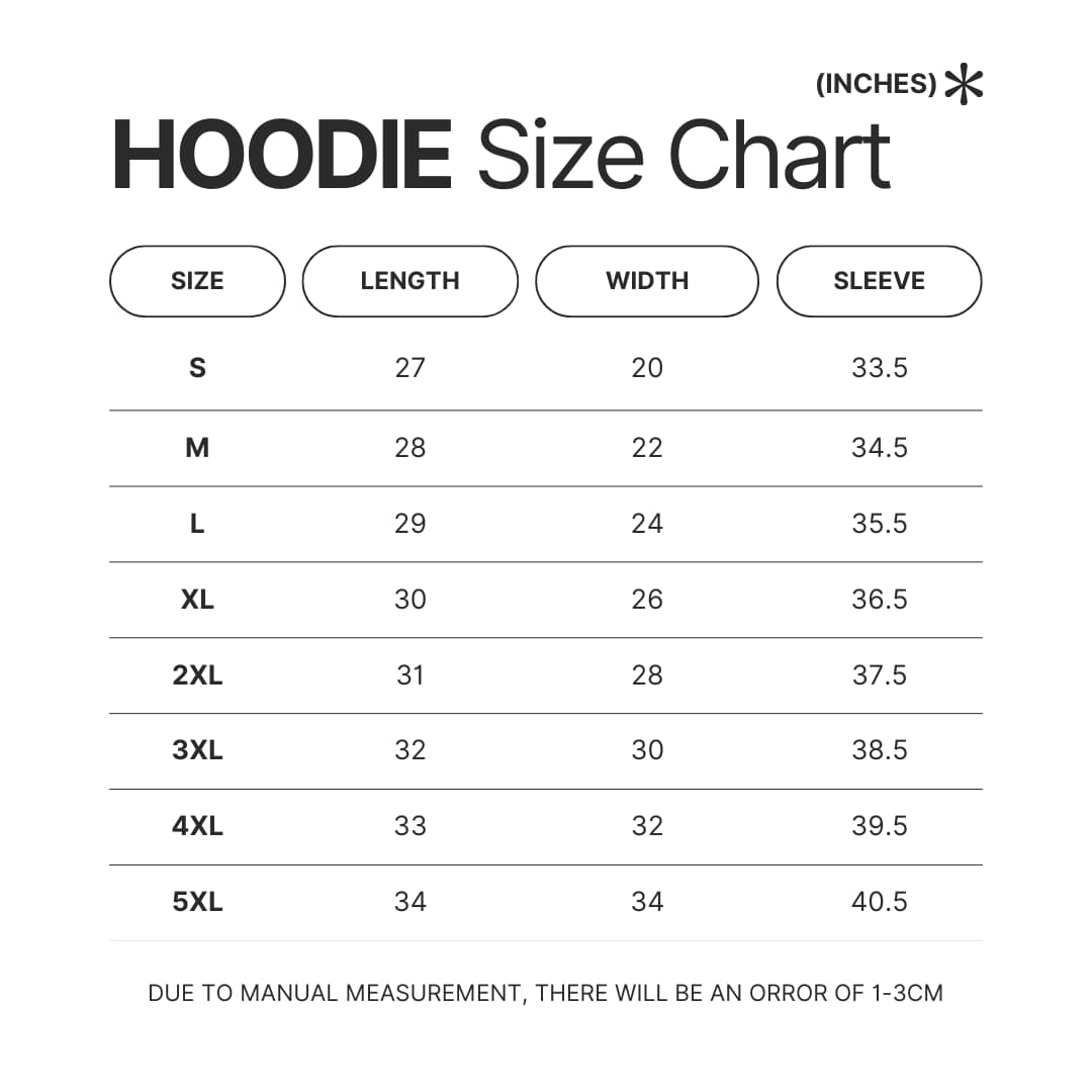 Hoodie Size Chart - The Boys Shop