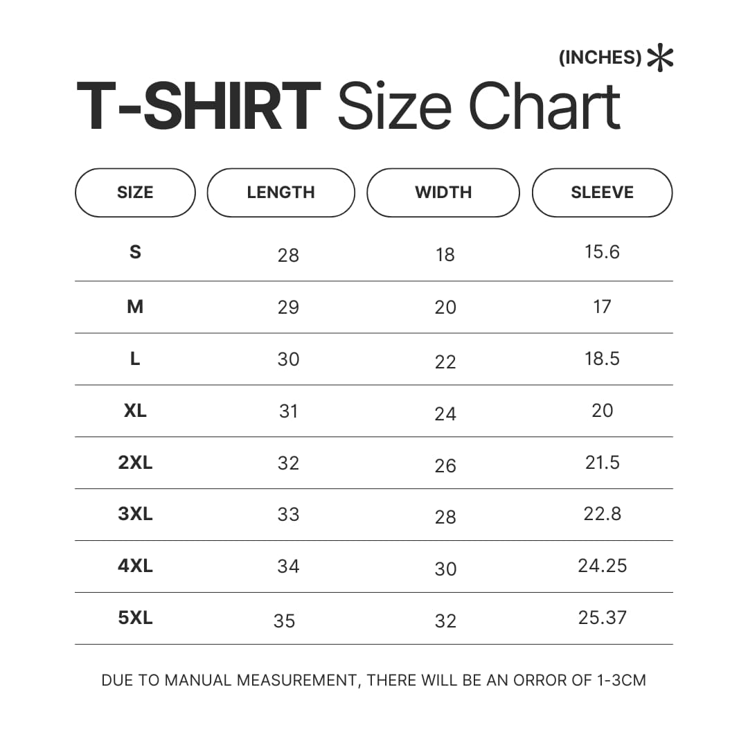 T shirt Size Chart - The Boys Shop