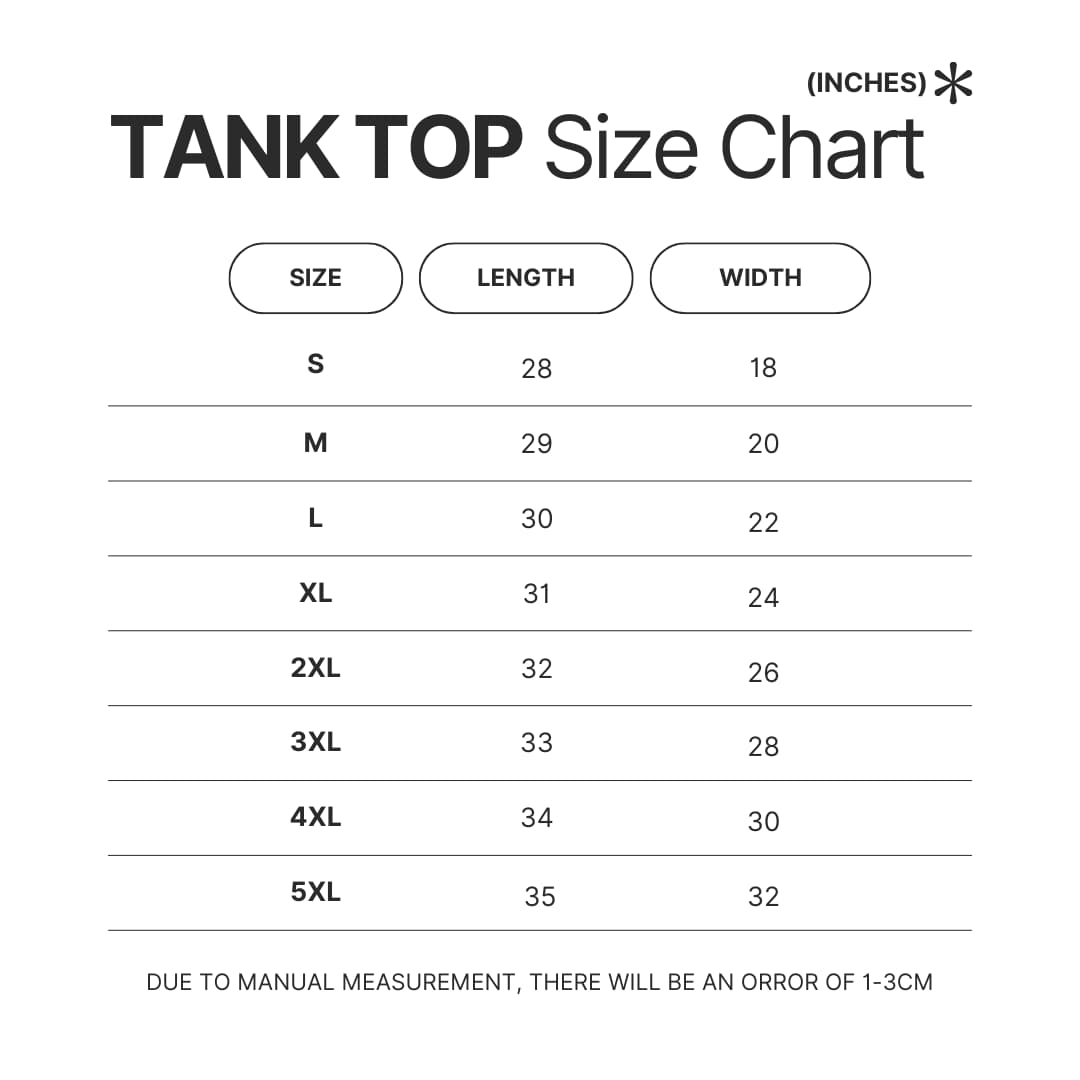 Tank Top Size Chart - The Boys Shop
