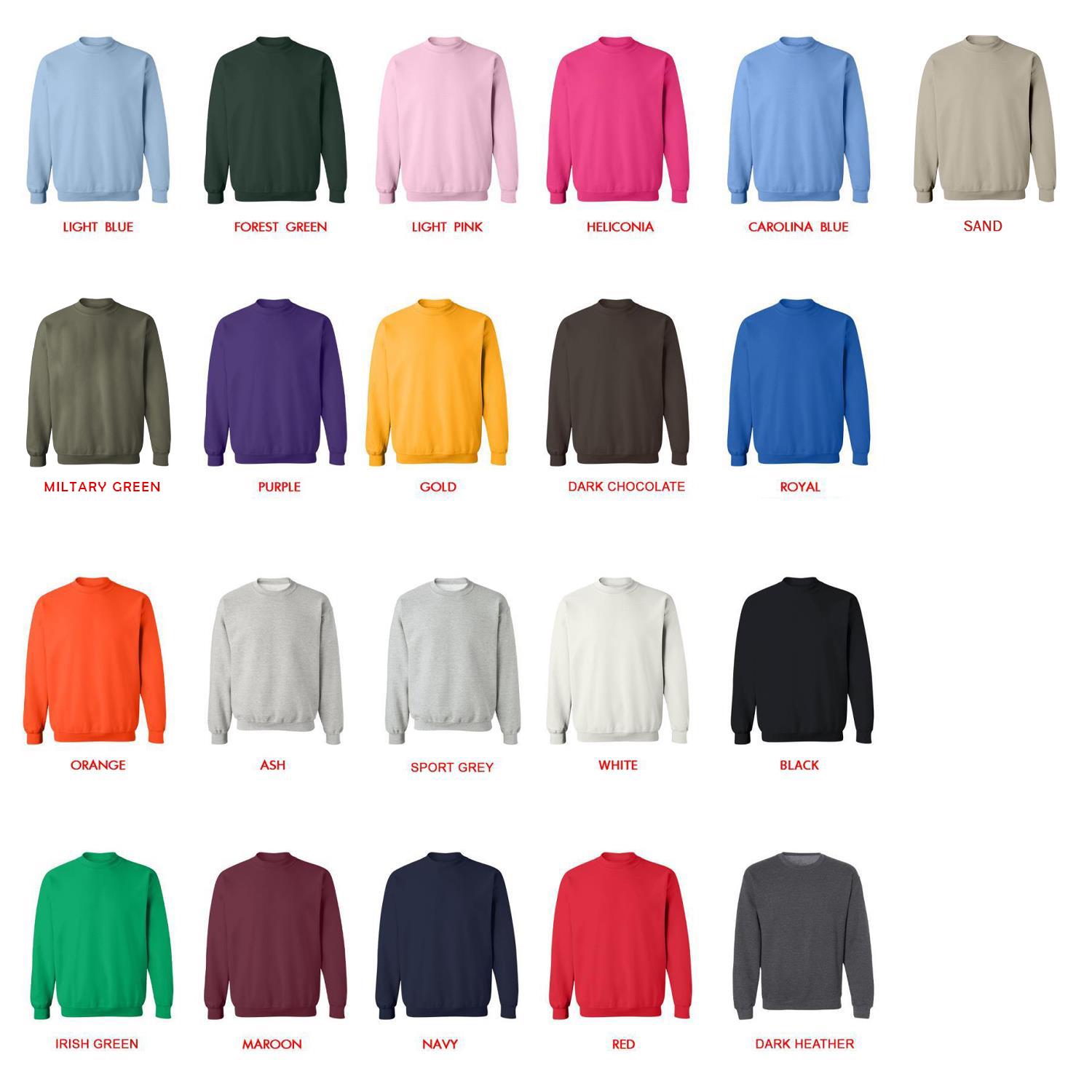 sweatshirt color chart - The Boys Shop