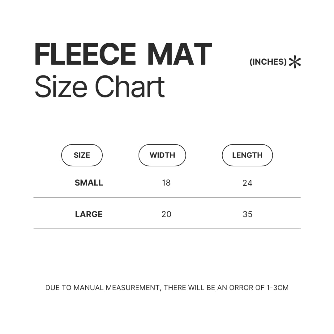 Fleece Mat Size Chart - The Boys Shop