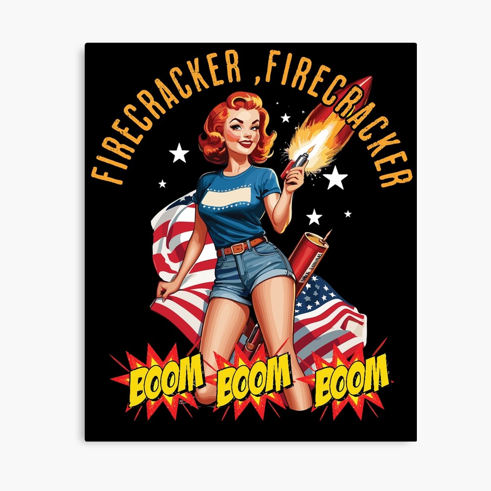 Firecracker Girl Retro Vintage Design Poster