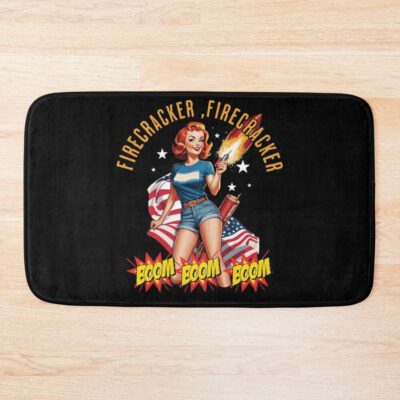Firecracker Girl Retro Vintage Design Bath Mat