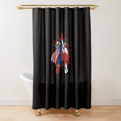 Omni Man And Homelander Retro Shower Curtain