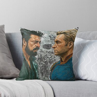 The Boys Butcher And Homelander Throw Pillow
