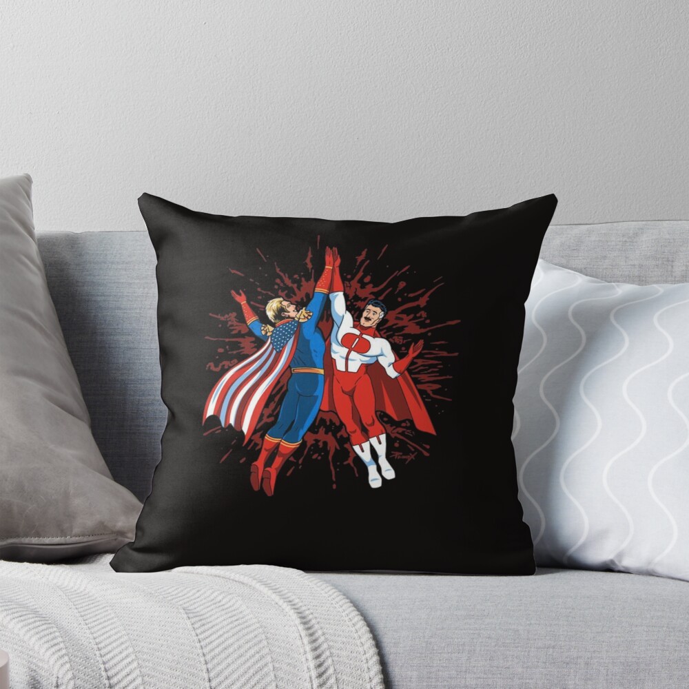 Omni Man And Homelander Classic Throw Pillow