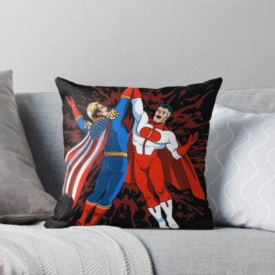 Invincible Omni Man And Homelander Throw Pillow
